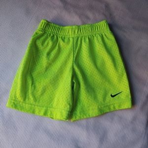 CLOSET CLEAR OUT Nike Neon Green Mesh Shorts with Black Swoosh 3T